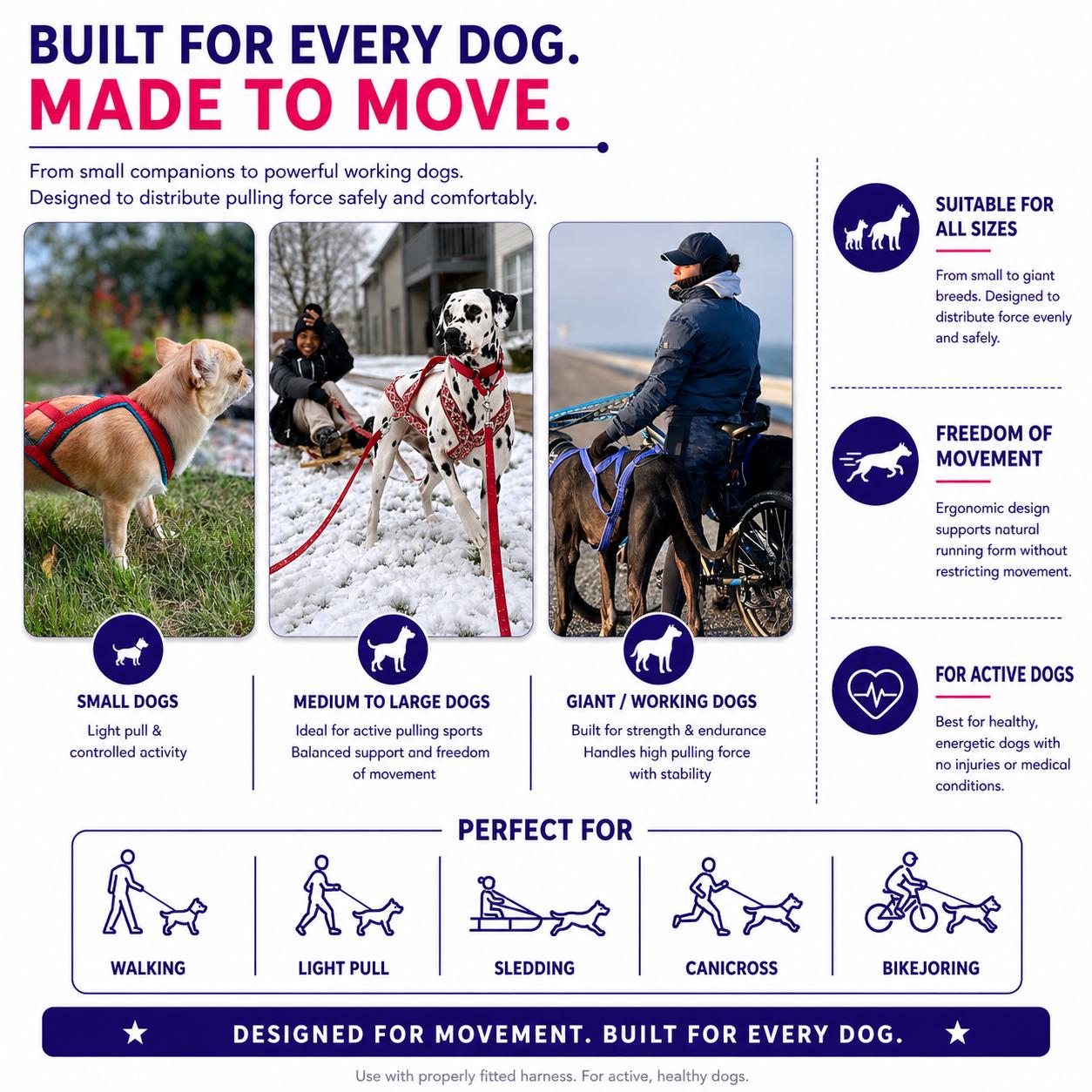 Classic Ethno X-Back Dog Pulling Harness for Canicross, Bikejoring and Sledding