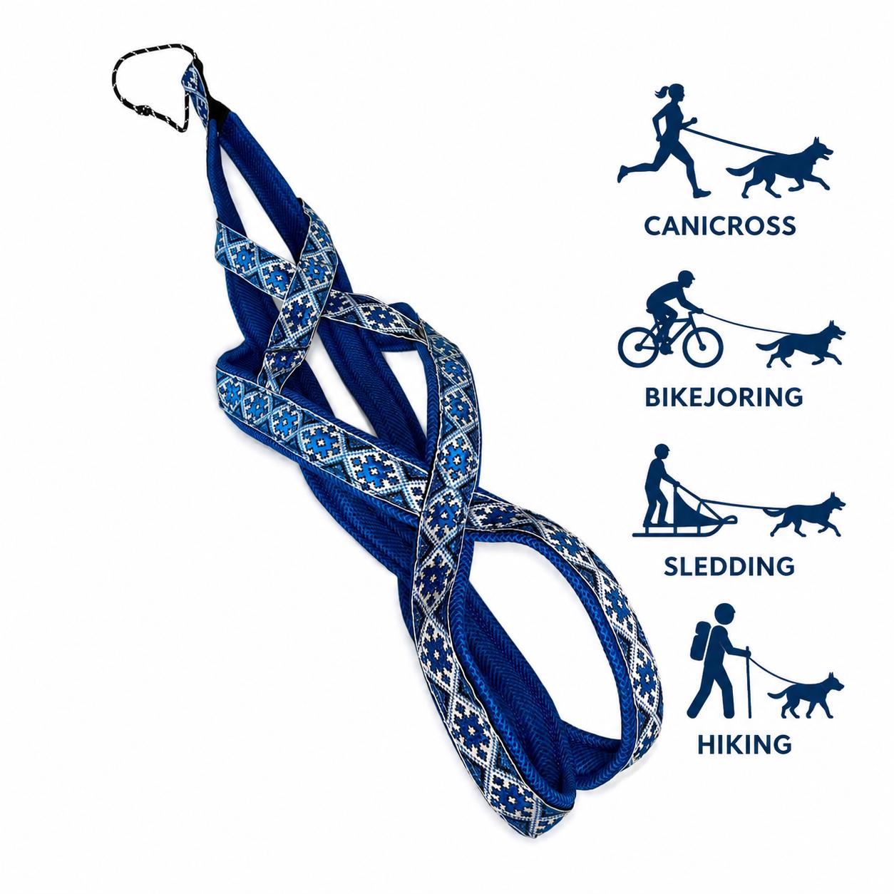 Classic Ethno X-Back Dog Pulling Harness for Canicross, Bikejoring and Sledding